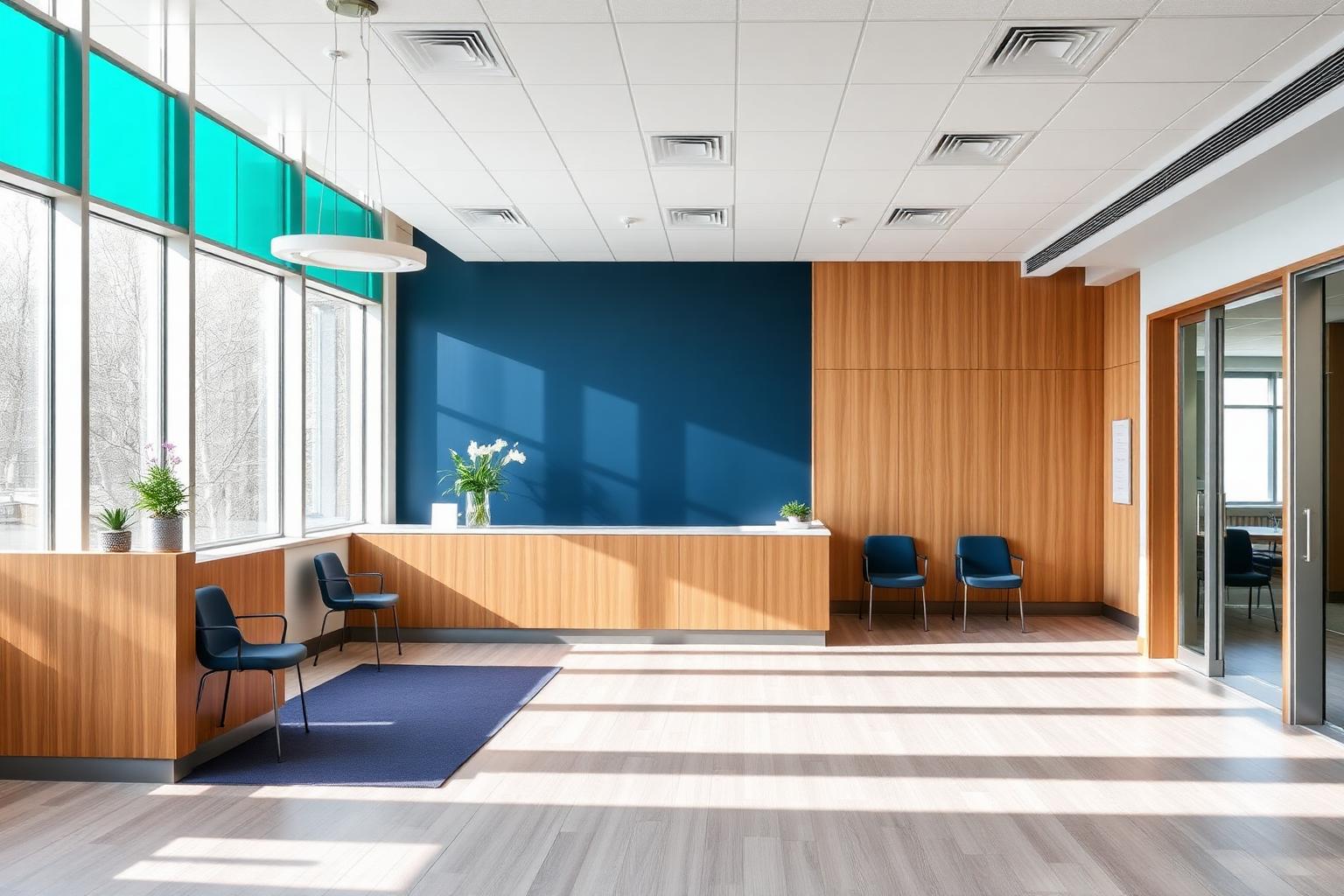 Bright modern reception at Ranchers Medical Clinic